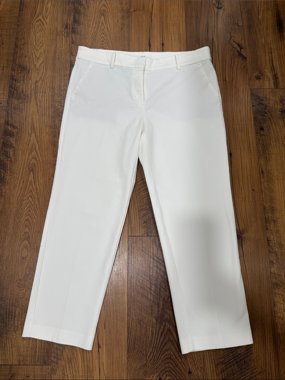 LOFT White Cropped Straight-Leg Pants